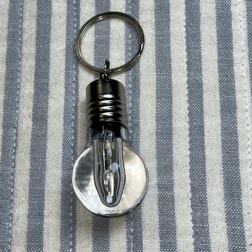 Light Bulb Keychain Clear LED‎ Novelty Mini Size